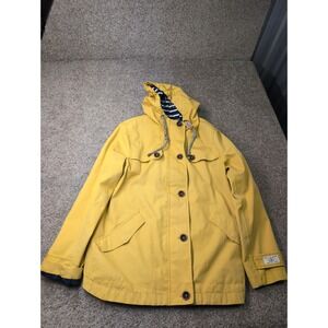 Joules Coast Waterproof Rain Jacket Yellow Antique Gold Hooded Womens US 10